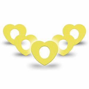 ExpressionMed Butter Yellow Dexcom G7 Heart Shape Tape, Dexcom Stelo Glucose Biosensor System, 5-Pack Tape Basic Color, Overlay Patch CGM Design
