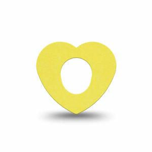 ExpressionMed Butter Yellow Dexcom G7 Heart Shape Tape, Dexcom Stelo Glucose Biosensor System, Single Tape Calming Yellow Tone, Overlay Patch CGM Design