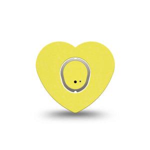ExpressionMed Butter Yellow Dexcom G7 Heart Shape Tape, Dexcom Stelo Glucose Biosensor System, Single Tape and Single Sticker Calming Yellow Tone, Overlay Patch CGM Design