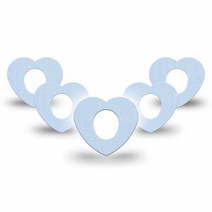 ExpressionMed Light Wash Jeans Dexcom G7 Heart Shape Tape, Dexcom Stelo Glucose Biosensor System, 5-Pack Tape Pantone Color, Overlay Patch CGM Design