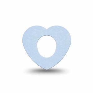 ExpressionMed Light Wash Jeans Dexcom G7 Heart Shape Tape, Dexcom Stelo Glucose Biosensor System, Single Tape Light Blue Jean Inspired Blue, Overlay Patch CGM Design