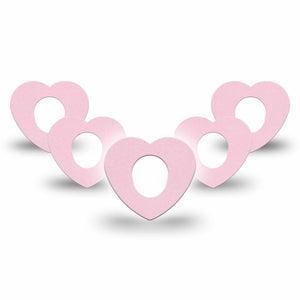 ExpressionMed Baby Pink Dexcom G7 Heart Shape Tape, Dexcom Stelo Glucose Biosensor System, 5-Pack Tape Solid Pink Shade, Overlay Patch CGM Design