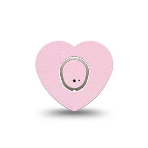 ExpressionMed Baby Pink Dexcom G7 Heart Shape Tape, Dexcom Stelo Glucose Biosensor System, Single Tape and Single Sticker Solid Pink Shade, Overlay Patch CGM Design