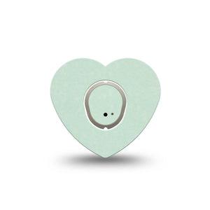 ExpressionMed Mint Green Dexcom G7 Heart Shape Tape, Dexcom Stelo Glucose Biosensor System, Single Tape and Single Sticker Bright Green Color, Overlay Patch CGM Design