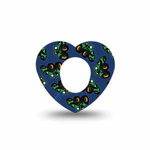 ExpressionMed Tractors Dexcom G7 Heart Shape Tape, Dexcom Stelo Glucose Biosensor System, Single Tape Tractor Truck, Overlay Patch CGM Design