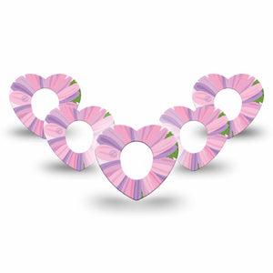 ExpressionMed Daisy Dexcom G7 Heart Shape Tape, Dexcom Stelo Glucose Biosensor System, 5-Pack Tape Vibrant Daisy Plaster CGM Design