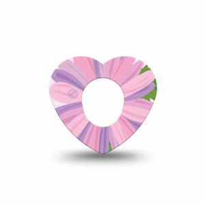 ExpressionMed Daisy Dexcom G7 Heart Shape Tape, Dexcom Stelo Glucose Biosensor System, Single Tape Pink Flora Plaster CGM Design
