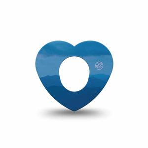 ExpressionMed Watercolor Skies Dexcom G7 Heart Shape Tape, Dexcom Stelo Glucose Biosensor System, Single Tape Painted Horizon, Adhesive Tape CGM Design