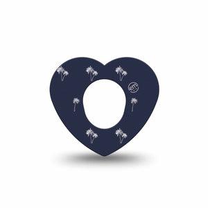 ExpressionMed Palm Trees Dexcom G7 Heart Shape Tape, Dexcom Stelo Glucose Biosensor System, Single Tape Beach Palms, Adhesive Tape CGM Design
