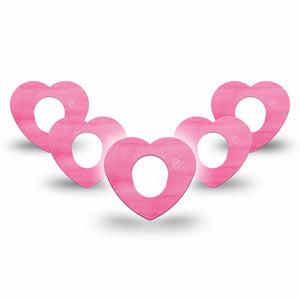ExpressionMed Pink Horizon Heart Dexcom G7 Tape, 5-Pack, Pink Monochromatic Themed, CGM Plaster Patch Design, Dexcom Stelo Glucose Biosensor System