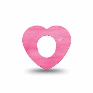 ExpressionMed Pink Horizon Heart Dexcom G7 Tape, Single, Solid Pink Color Themed, CGM Overlay Patch Design, Dexcom Stelo Glucose Biosensor System