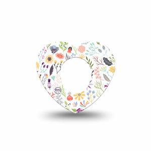 ExpressionMed Springy Stems Dexcom G7 Heart Shape Tape, Dexcom Stelo Glucose Biosensor SyStems, Single Tape Garden Decor, Adhesive Tape CGM Design