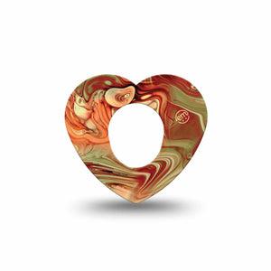 ExpressionMed Rustic Marble Dexcom G7 Heart Shape Tape, Dexcom Stelo Glucose Biosensor System, Single Tape Timeless Design Overlay Patch CGM Design