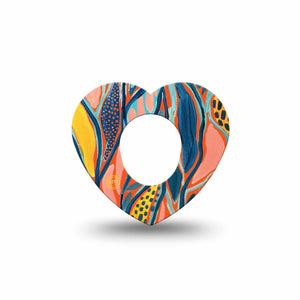 ExpressionMed Twisted Seaweed Heart Dexcom G7 Tape, Single, Wild Seaweed Themed, Heart Shaped CGM Overlay Patch Design, Dexcom Stelo Glucose Biosensor System