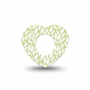 ExpressionMed Sage Greens Dexcom G7 Heart Shape Tape, Dexcom Stelo Glucose Biosensor System, Single Tape Muted Sage, Overlay Patch CGM Design