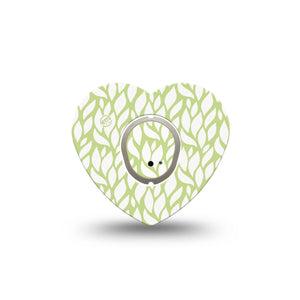 ExpressionMed Sage Greens Dexcom G7 Heart Shape Tape, Dexcom Stelo Glucose Biosensor System, Single Tape and Single Sticker Muted Sage, Overlay Patch CGM Design