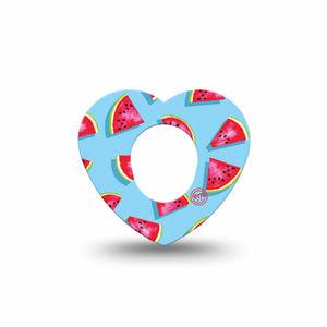 ExpressionMed Watermelon Slices Dexcom G7 Heart Shape Tape, Dexcom Stelo Glucose Biosensor System, Single Tape Springtime Bouquet Overlay Patch CGM Design