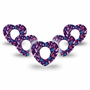 ExpressionMed Watercolor Love Heart Dexcom G7 Tape, 5-Pack, Love Scribbles Inspired, Heart Shaped CGM Overlay Patch Design, Dexcom Stelo Glucose Biosensor System