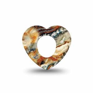 ExpressionMed Sea in a Storm Dexcom G7 Heart Shape Tape, Dexcom Stelo Glucose Biosensor System,  Single Tape Churning Sea Overlay Patch CGM Design