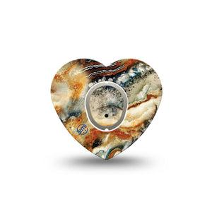 ExpressionMed Sea in a Storm Dexcom G7 Heart Shape Tape, Dexcom Stelo Glucose Biosensor System,  Single Tape and Sticker Churning Sea Overlay Patch CGM Design