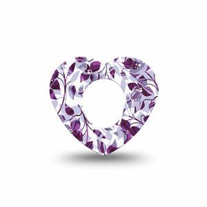 ExpressionMed Textured Petals Dexcom G7 Heart Shape Tape, Dexcom Stelo Glucose Biosensor System, Single Tape Silky Petals Overlay Patch CGM Design
