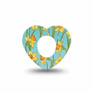 ExpressionMed Daffodils Dexcom G7 Heart Shape Single Spring Daffodils Fixing Ring Tape CGM Design, Dexcom Stelo Glucose Biosensor System