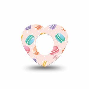 ExpressionMed Macarons Dexcom G7 Heart Shape Tape, Dexcom Stelo Glucose Biosensor System,  Single Tape Gourmet Pastries Overlay Patch CGM Design