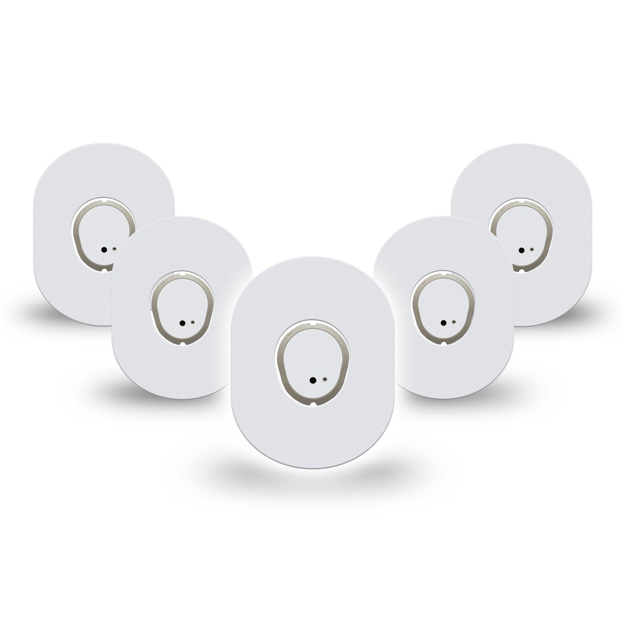 ExpressionMed White Dexcom G7 Mini Tape, Dexcom Stelo Glucose Biosensor System, 5-Pack Tape and 5-Pack Sticker, Pure White Colored, Patch Continuous Glucose Monitor Design