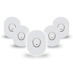 ExpressionMed White Dexcom G7 Mini Tape, Dexcom Stelo Glucose Biosensor System, 5-Pack Tape and 5-Pack Sticker, Pure White Colored, Patch Continuous Glucose Monitor Design