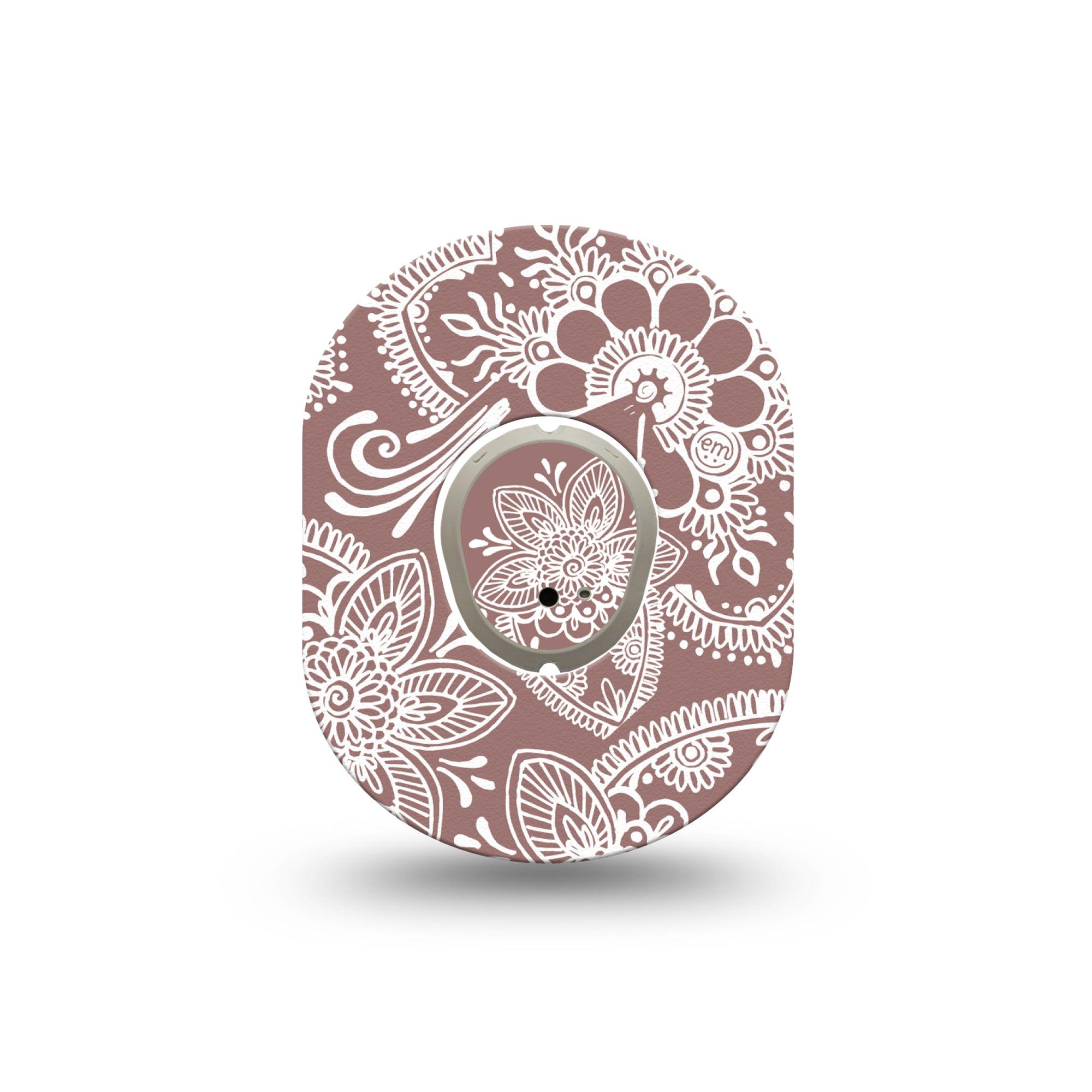 ExpressionMed Henna Dexcom G7 Mini Tape, Dexcom Stelo Glucose Biosensor System, Single Tape and Single Sticker Mehndi Artwork, Patch Continuous Glucose Monitor Design