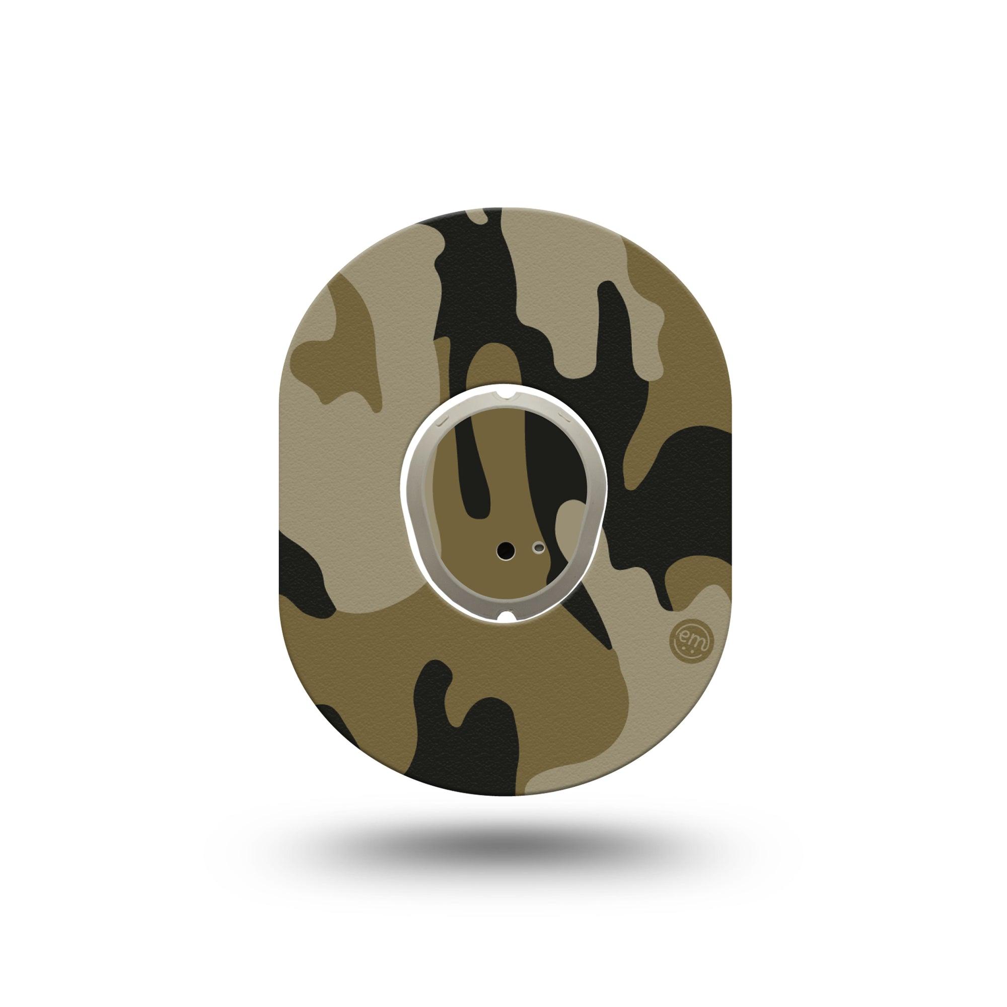 ExpressionMed Camo Dexcom G7 Mini Tape, Dexcom Stelo Glucose Biosensor System, Single Tape and Single Sticker classic camo pattern, Patch Continuous Glucose Monitor Design