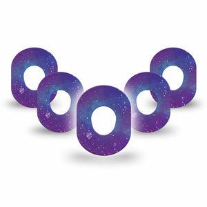 ExpressionMed Galaxy Dexcom G7 Mini Tape 5-Pack Blue Galaxy, CGM Plaster Patch Design, Dexcom Stelo Glucose Biosensor System