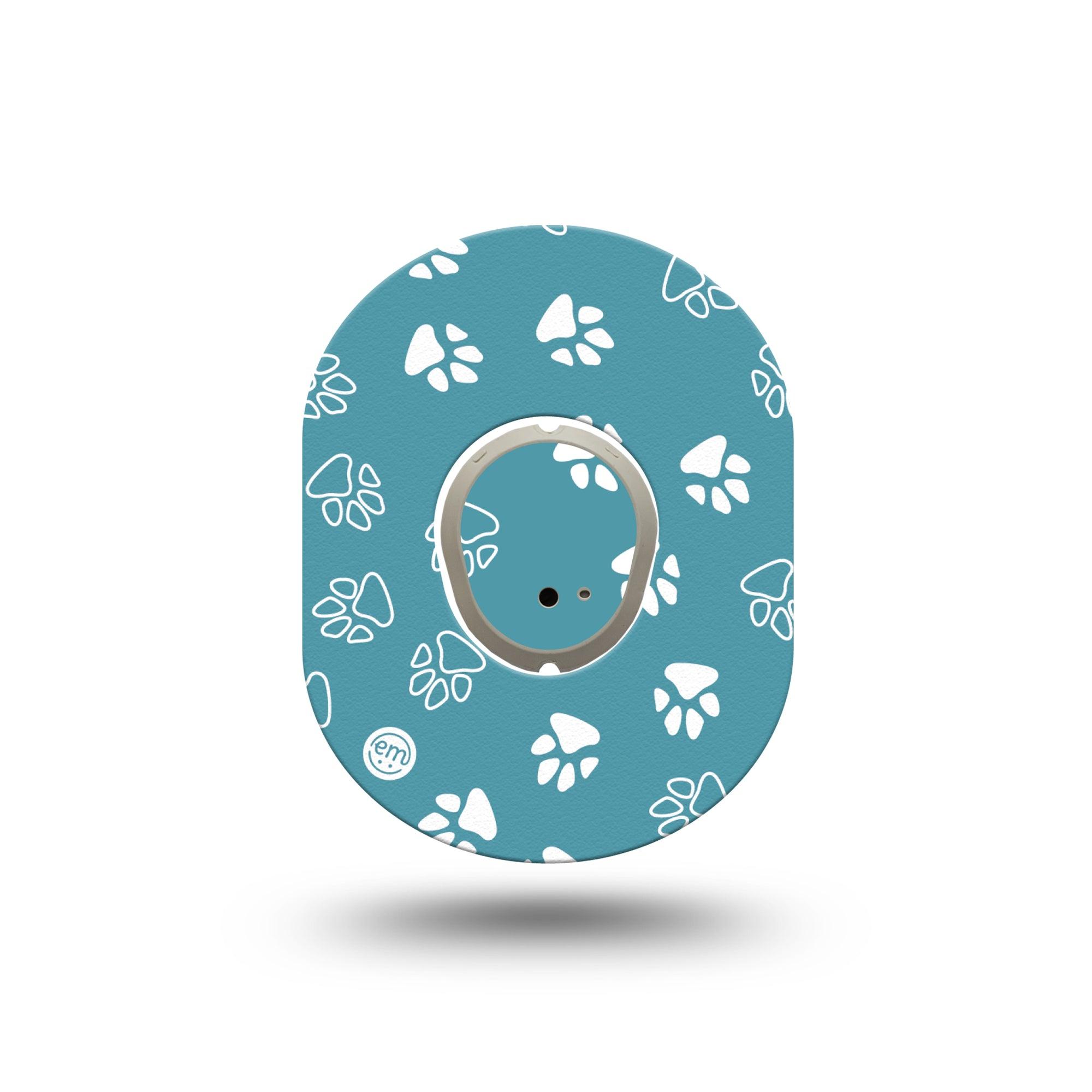 ExpressionMed Floral Tea Party Dexcom G7 Mini Tape, Dexcom Stelo Glucose Biosensor System, Single Tape and Single Sticker Animal Foot Tracks, Patch Continuous Glucose Monitor Design