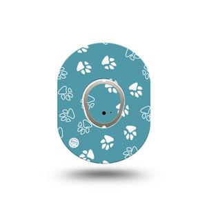 ExpressionMed Floral Tea Party Dexcom G7 Mini Tape, Dexcom Stelo Glucose Biosensor System, Single Tape and Single Sticker Animal Foot Tracks, Patch Continuous Glucose Monitor Design