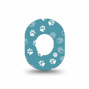 ExpressionMed Pawprint Dexcom G7 Mini Tape Dexcom Stelo Glucose Biosensor System, Single Tape, Animal Foot Tracks, CGM Adhesive Patch Design, Dexcom Stelo Glucose Biosensor System
