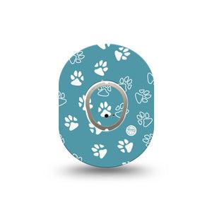 ExpressionMed Floral Tea Party Dexcom G7 Mini Tape, Dexcom Stelo Glucose Biosensor System, Single Tape and Single Sticker Animal Foot Tracks, Patch Continuous Glucose Monitor Design