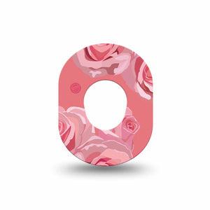 ExpressionMed Blush Rose Dexcom G7 Mini Tape Pink Roses, CGM Adhesive Patch Design, Dexcom Stelo Glucose Biosensor System
