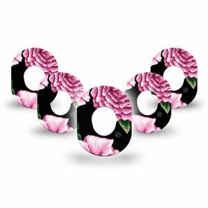 ExpressionMed Intricate Flower Dexcom G7 Mini Tape 5-Pack Petal Artwork, CGM Adhesive Patch Design, Dexcom Stelo Glucose Biosensor System