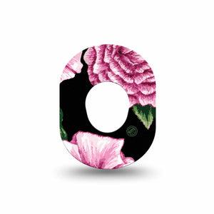 ExpressionMed Intricate Flower Dexcom G7 Mini Tape Pink Petals, CGM Fixing Ring Patch Design, Dexcom Stelo Glucose Biosensor System