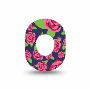 ExpressionMed Pretty Pink Roses Dexcom G7 Mini Tape Charming Pink Florals, CGM Adhesive Patch Design, Dexcom Stelo Glucose Biosensor System