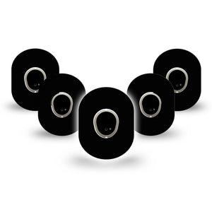 ExpressionMed Black Dexcom G7 Mini Tape, Dexcom Stelo Glucose Biosensor System, 5-Pack Tape and 5-Pack Sticker, Pitch Black, Patch Continuous Glucose Monitor Design