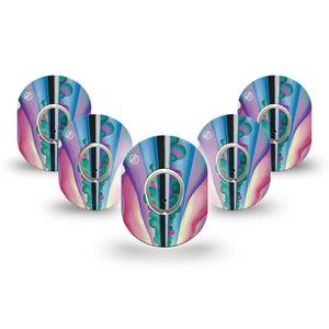 ExpressionMed Lake George Reflection Dexcom G7 Mini Tape 5-Pack Stickers and Tape, georgie okeefe patch design, Dexcom Stelo Glucose Biosensor System