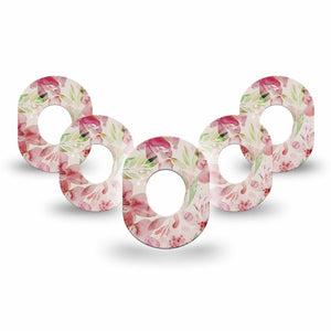 ExpressionMed Ethereal Spring Dexcom G7 Mini Tape, Dexcom Stelo Glucose Biosensor System, 5-Pack Tape, Pink Floral Plaster Design, Dexcom Stelo Glucose Biosensor System