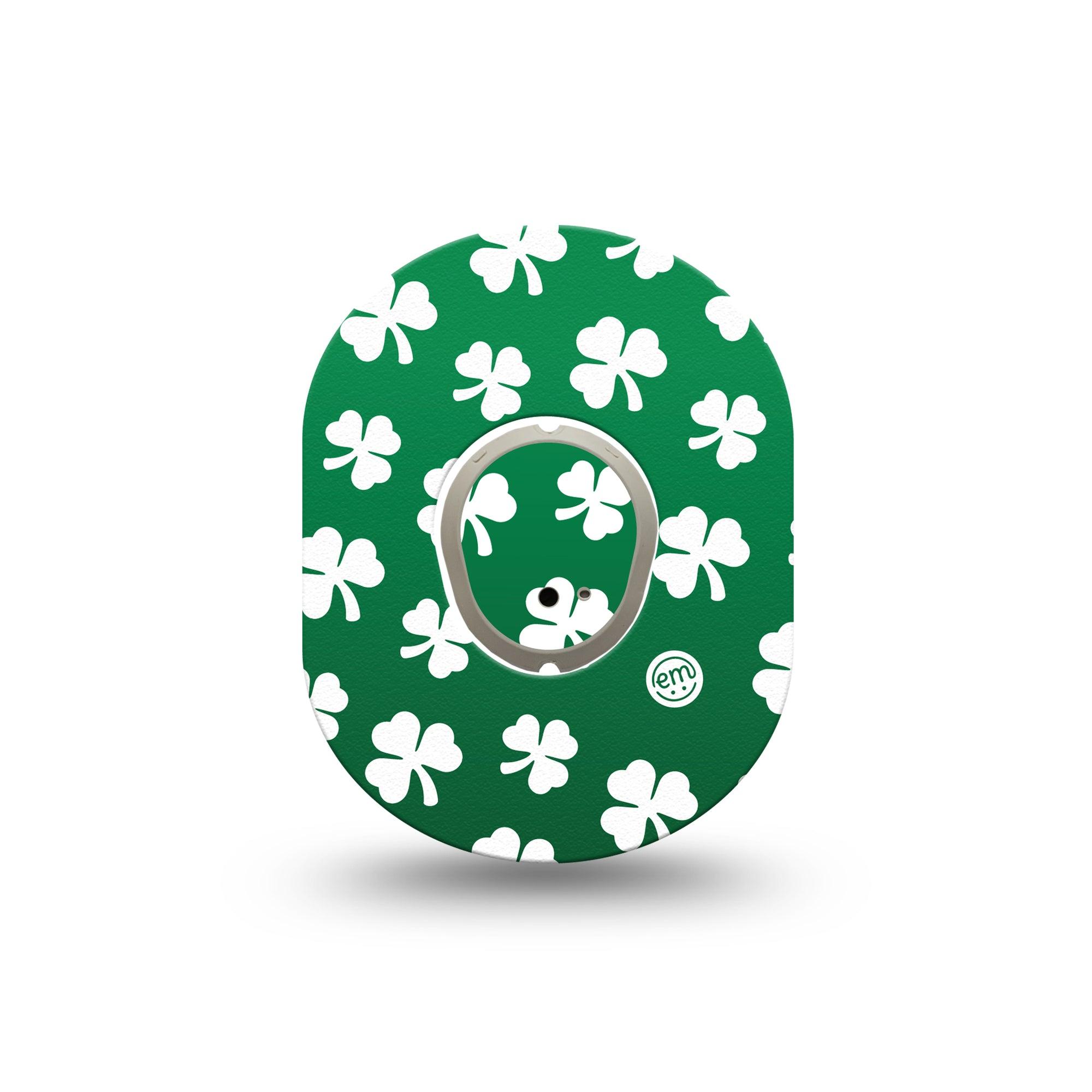 ExpressionMed Shamrock Dexcom G7 Mini Tape, Dexcom Stelo Glucose Biosensor System, Single Tape and Single Sticker, Irish Themed Adhesive Tape Design, Patch Continuous Glucose Monitor Design