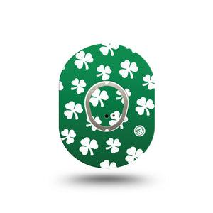 ExpressionMed Shamrock Dexcom G7 Mini Tape, Dexcom Stelo Glucose Biosensor System, Single Tape and Single Sticker, Irish Themed Adhesive Tape Design, Patch Continuous Glucose Monitor Design