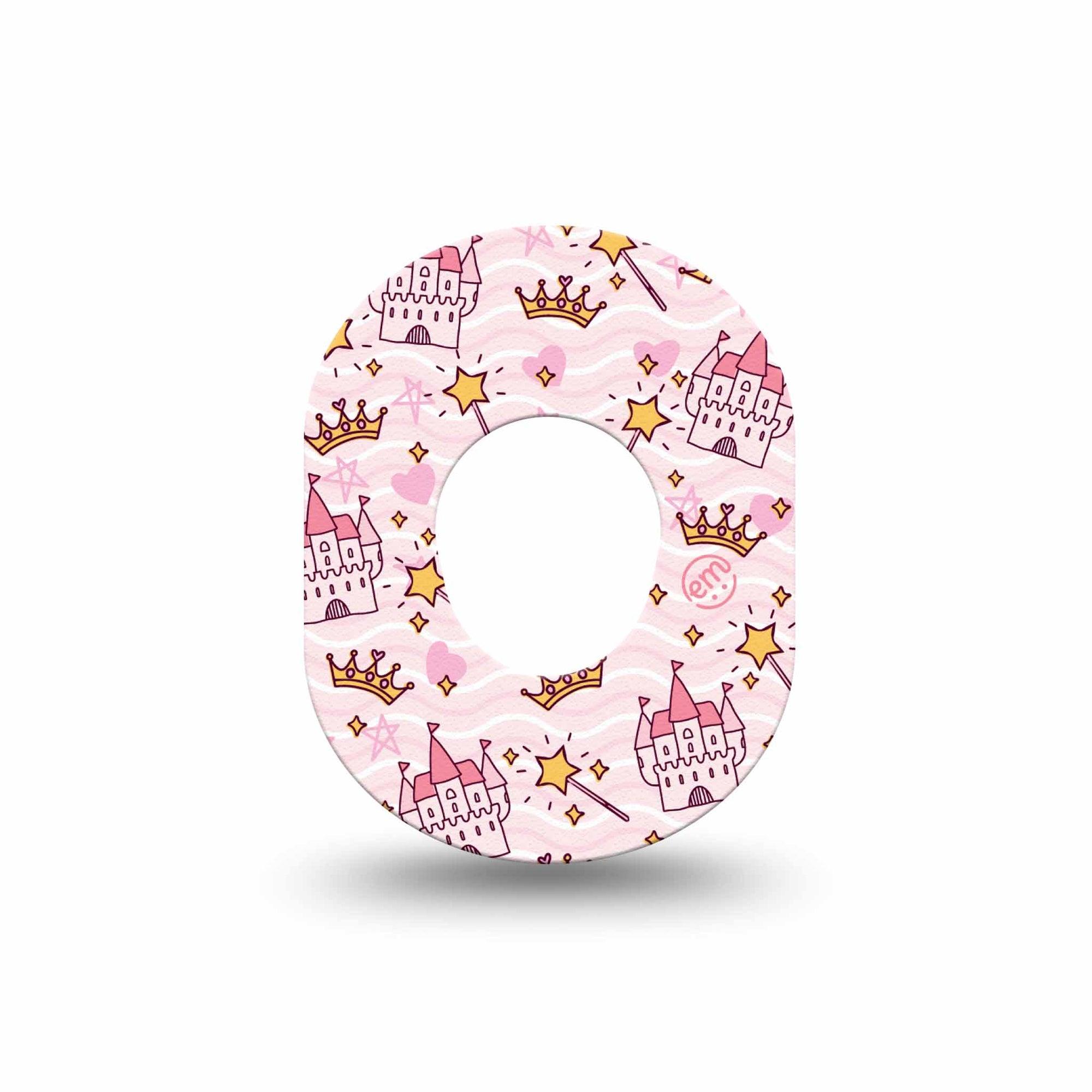 ExpressionMed Castles Dexcom G7 Mini Tape, Dexcom Stelo Glucose Biosensor System, Single Tape, Princess Castle Themed Overlay Design, Dexcom Stelo Glucose Biosensor System