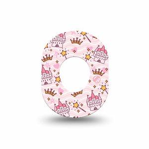 ExpressionMed Castles Dexcom G7 Mini Tape, Dexcom Stelo Glucose Biosensor System, Single Tape, Princess Castle Themed Overlay Design, Dexcom Stelo Glucose Biosensor System