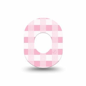 ExpressionMed Pink Gingham Dexcom G7 Mini Tape, Dexcom Stelo Glucose Biosensor System, Single Tape, Pink Checkerboard Adhesive Tape Design, Dexcom Stelo Glucose Biosensor System