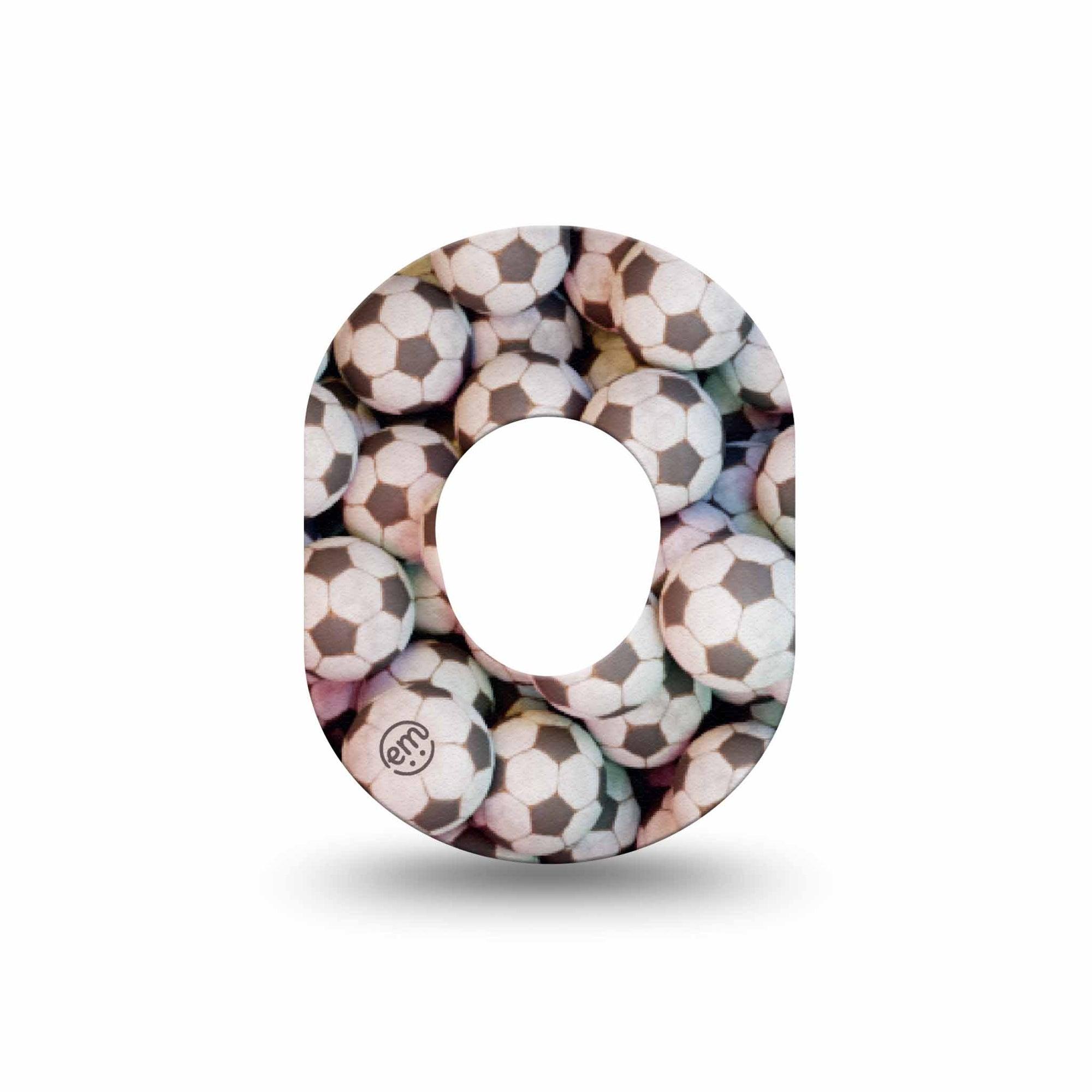 ExpressionMed Soccer Dexcom G7 Mini Tape, single, goalie patch design, Dexcom Stelo Glucose Biosensor System