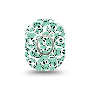 ExpressionMed Happy Cow Print Dexcom G7 Mini Tape, Dexcom Stelo Glucose Biosensor System, Single Tape and Single Sticker, Cow Ring Fixing Ring Design, Patch Continuous Glucose Monitor Design